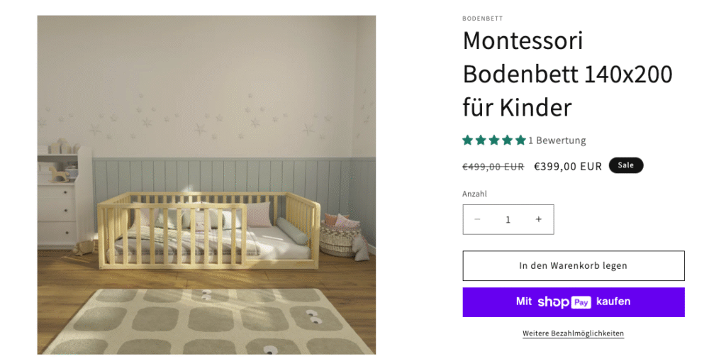 montessori bodenbett